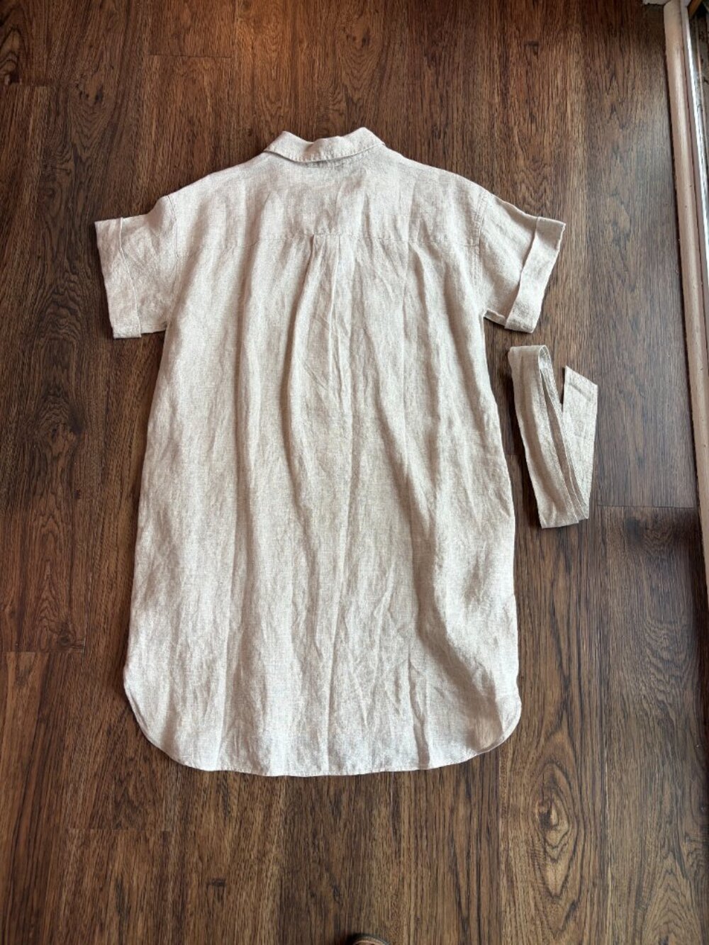 NWT J Crew linen shirt dress S khaki - Picture 4 of 7
